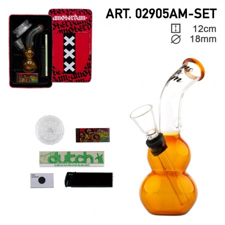 Amsterdam bong 12 cm Gift SET