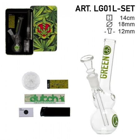 Amsterdam Greenline bong 14 cm GiftSET