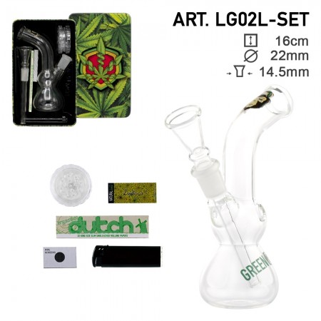 Amsterdam Greenline bong 16 cm  14.5 GiftSET