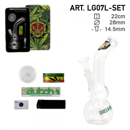 Amsterdam Greenline Bong Giftset 22cm D=28 14.5