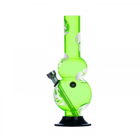 Acrylic Bong SKULL Green  20 cm