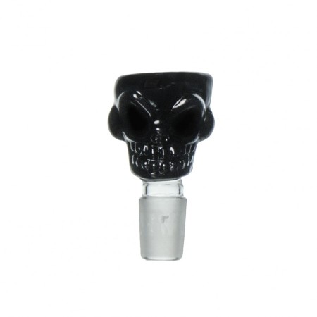 Glass head for bong Black Skull 18.8 