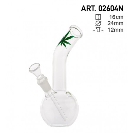 Amsterdam Small Leaf Bouncer Saxo Glass Bong 16cm D=24 12