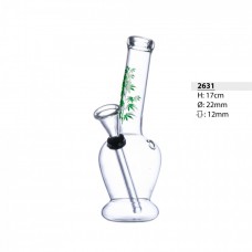 Leaf Mini Glass Bong 14 cm 12 mm D=22mm