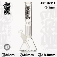 Amsterdam Glass Bong Black 30cm  D=40 18.8 ICE Dome percolator