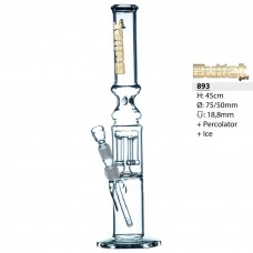 Bullet Gold Glass Bong New Percolator Led 45cm D=50mm 18.8