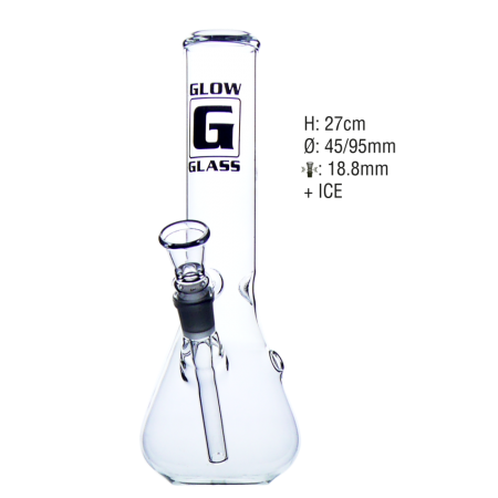 Glow Glass bong Ice 27cm, 18.8