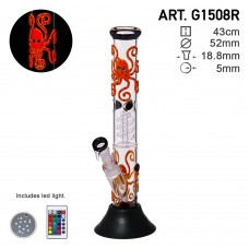 Grace Glass Bong Octopoda Series Ocean Deep Red Glow in the Dark + LED