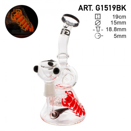 Grace glass bong Red scorpion Glow in the dark