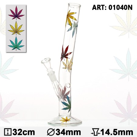 Leaf Hangover Multi Leaf Glass Bong 32 cm, 14.5, D 34 mm