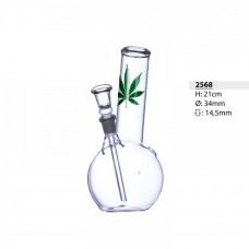 Leaf Line Glass Bong, 21 cm