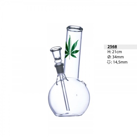 Leaf Line Glass Bong, 21 cm