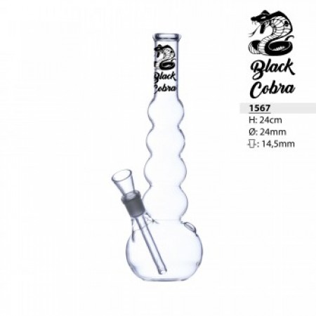 Black Cobra Glass Bong 5 orbs  24 cm