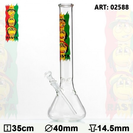 Rasta Smile glass bong 35 cm