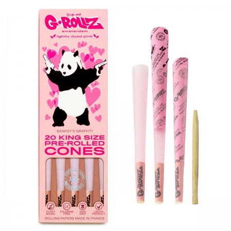 G-ROLLZ Banksy's Graffiti Lightly Dyed Pink 20 KS Cones