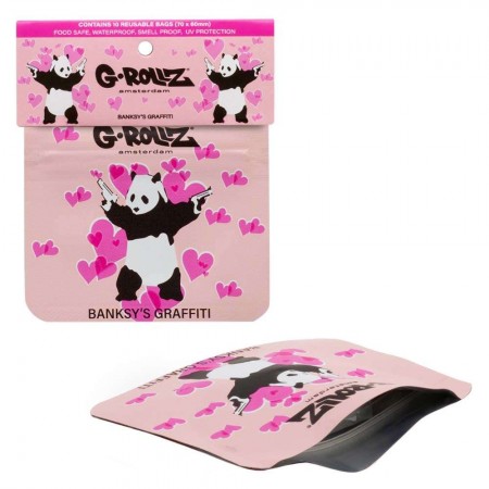 G-Rollz Banksy's Graffiti Panda Gunnin 70x60mm Smellproof Bags 1pcs 