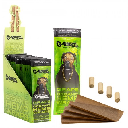 G-ROLLZ 4x Grape Flavoured Hemp Wraps + Corn Husk Tips Rap