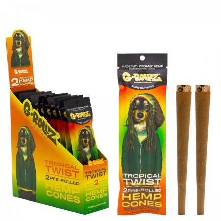 G-Rollz Blunts Pre-Rolled Hemp Cones Tropical Twist 2 kos