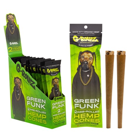 G-Rollz Blunts Pre-Rolled Hemp Cones Green Funk 2 kos