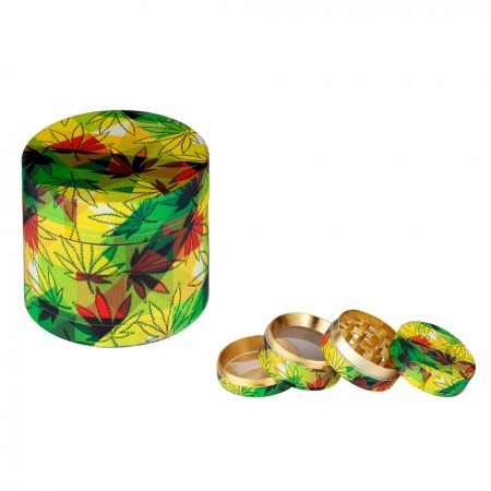 Grinder Leaf colorful RASTA 40mm 4 parts