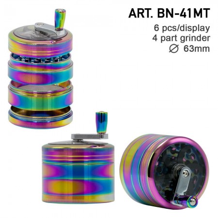 Grace Glass Metal Grinder Rainbow 63mm 4part