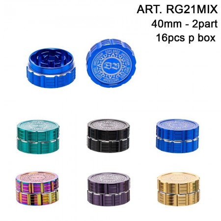 Dope Bros Amsterdam 2 Parts Metal Grinder Mix Colors Ø 40mm