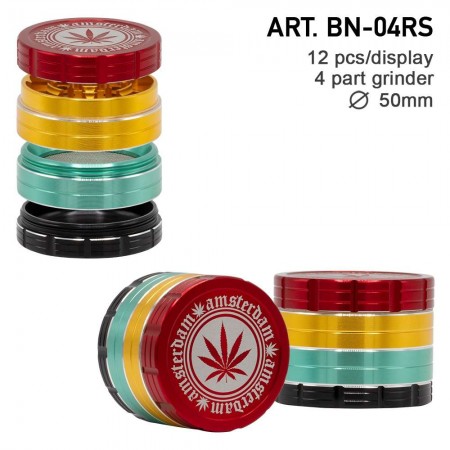 Grace Glass Amsterdam Rasta Grinder 4part Ø:50mm