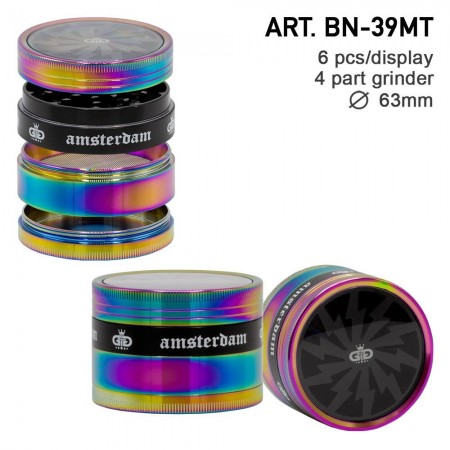 Grace Glass Grinders 4part Ø:63mm crank and window rainbow/purple color