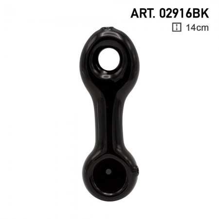 Amsterdam Black Glass pipe 14cm